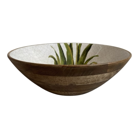 NWT Large Bowl Vintage RENZONI VINEYARDS Wood Handmade Pineapple Serving Bowl - Picture 4 of 5